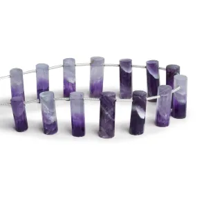 18x6mm Cape Amethyst Faceted Tubes 7 inch 14 beads