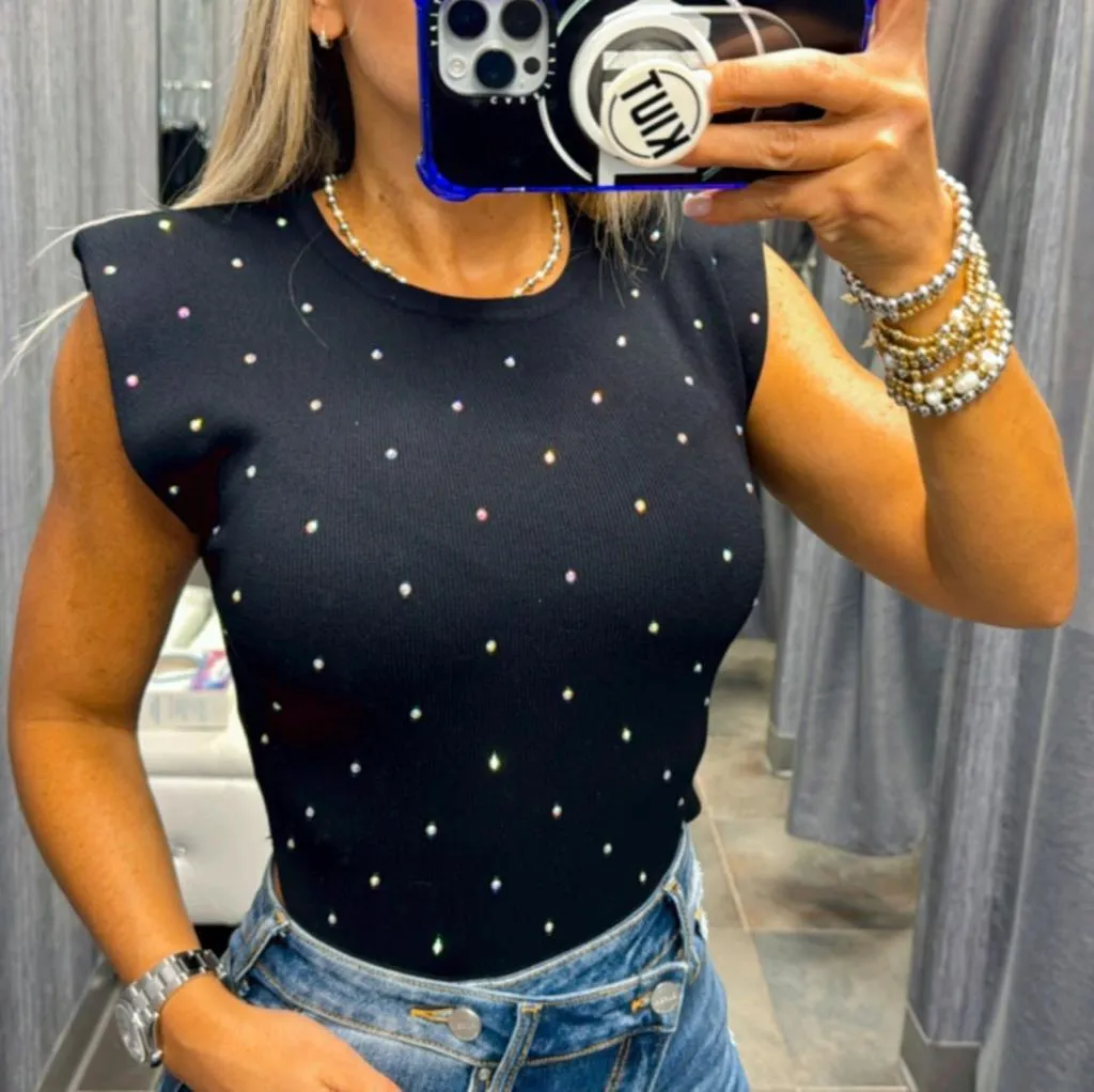 2071 Rhinestone bodysuit