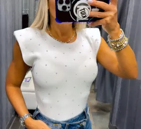 2071 Rhinestone bodysuit