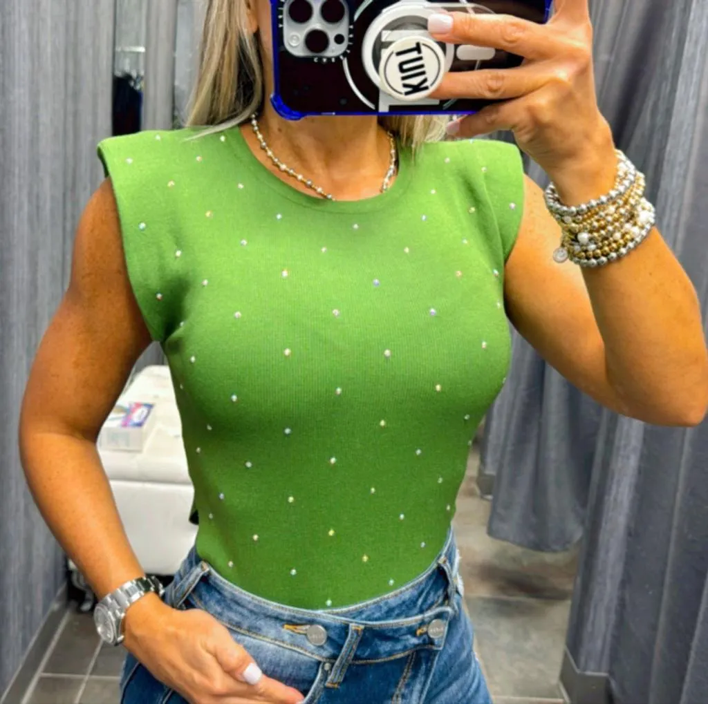 2071 Rhinestone bodysuit