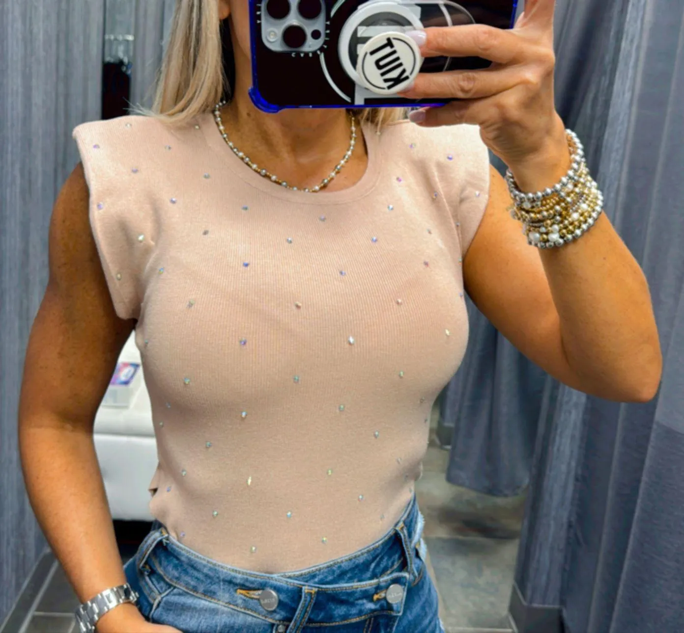 2071 Rhinestone bodysuit