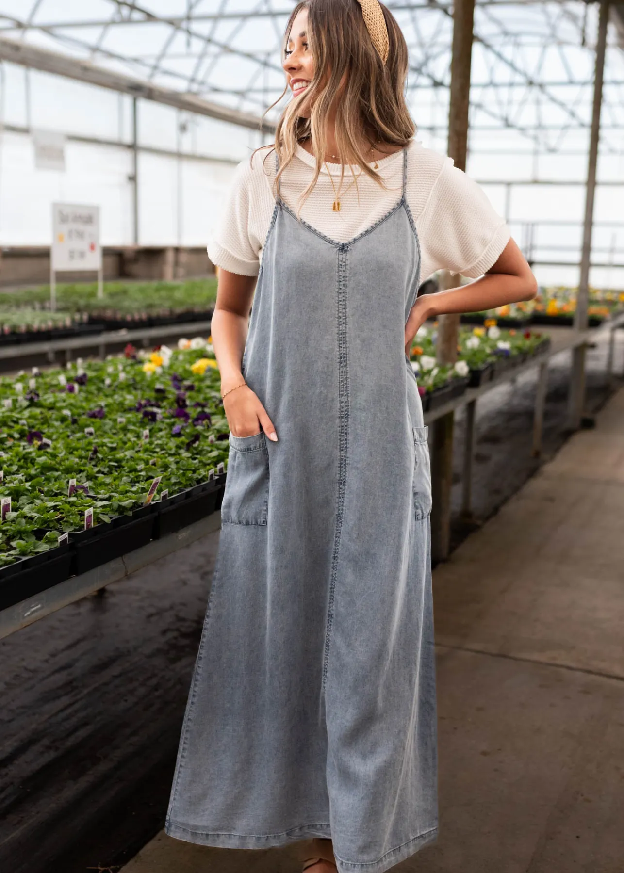 Adda Denim Blue Overall Dress