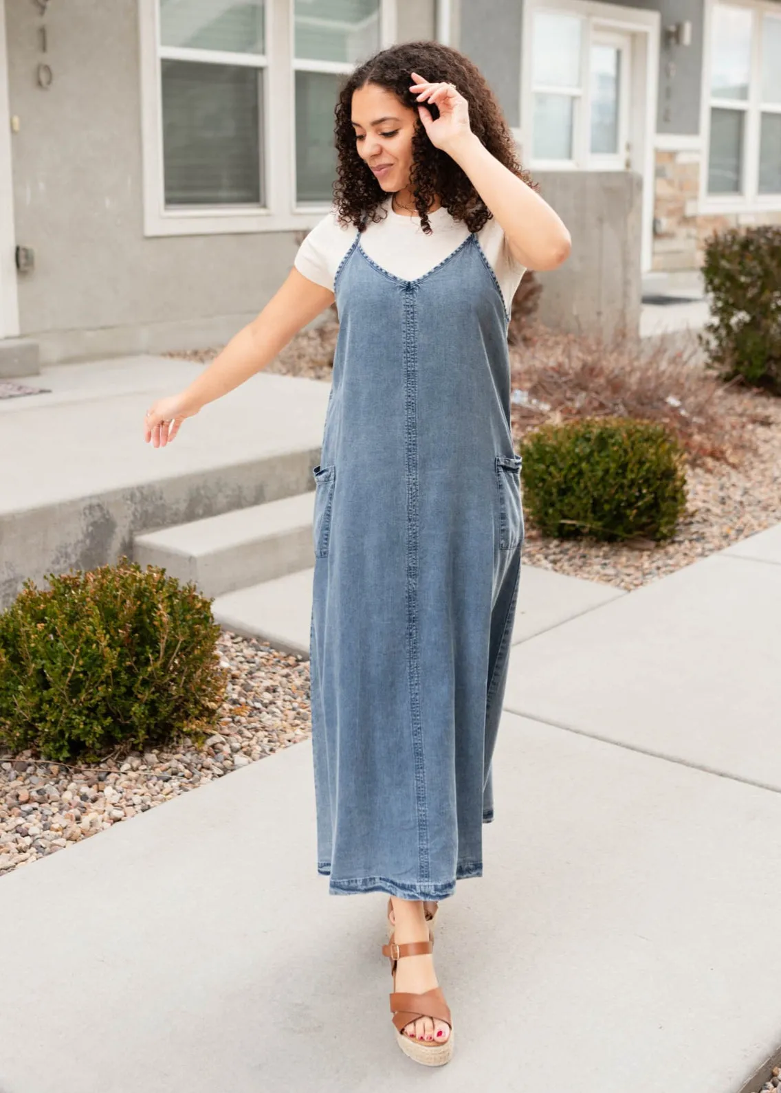 Adda Denim Blue Overall Dress