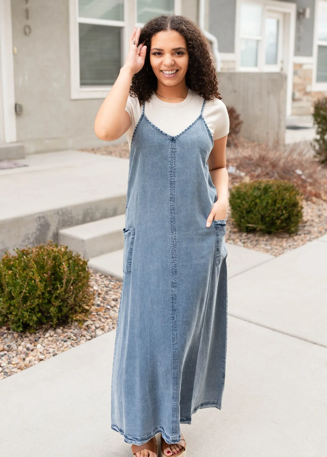 Adda Denim Blue Overall Dress