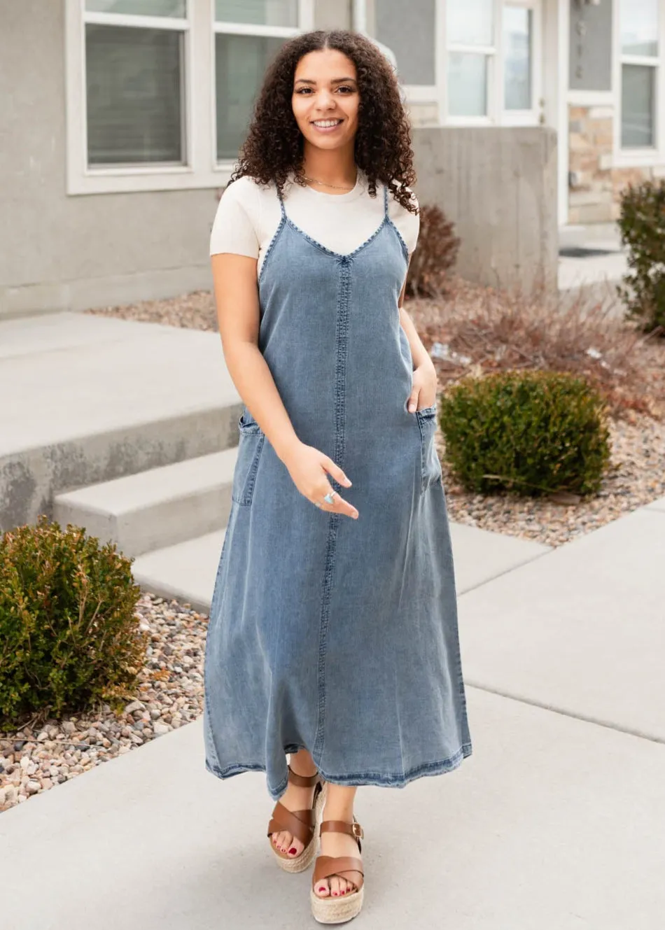 Adda Denim Blue Overall Dress