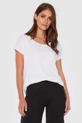 ALEXA Bamboo White Short Sleeve Top