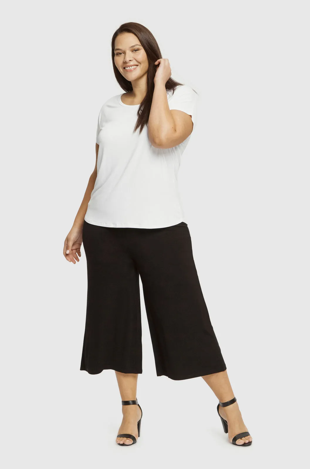 ALEXA Bamboo White Short Sleeve Top