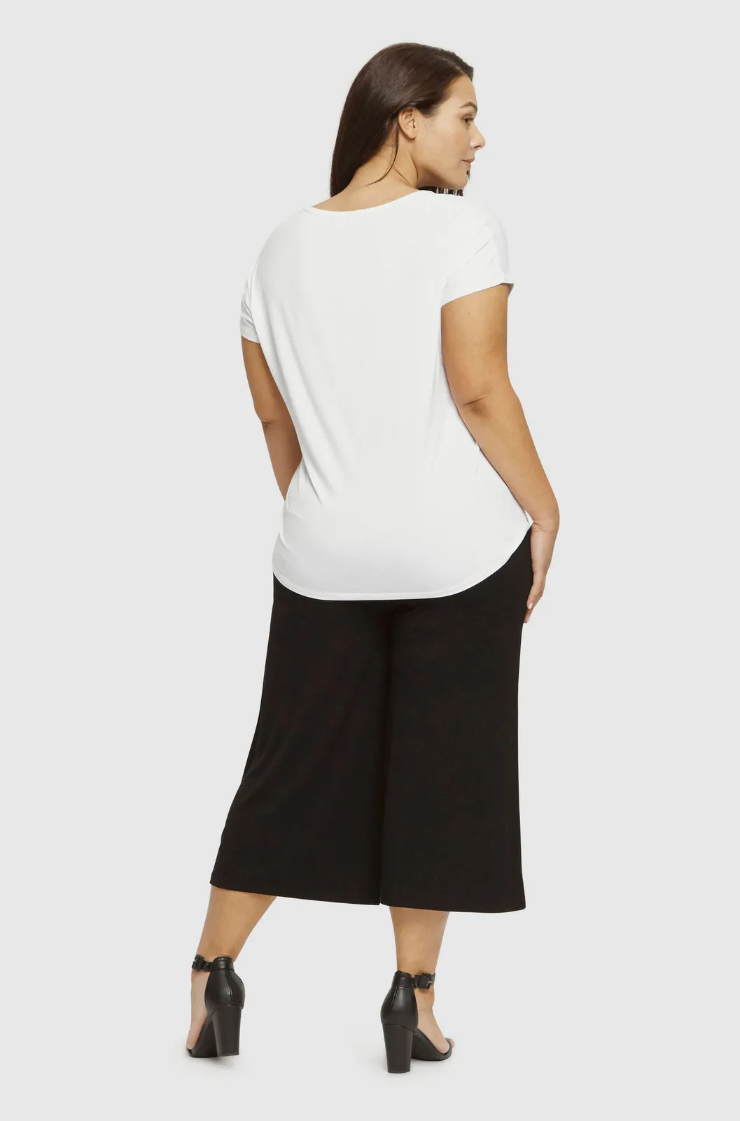 ALEXA Bamboo White Short Sleeve Top