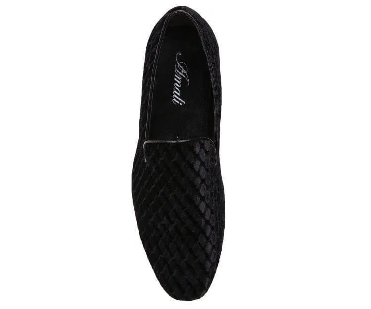 Amali Fishman Black Women’s Soft Velvet Slip On Slippers