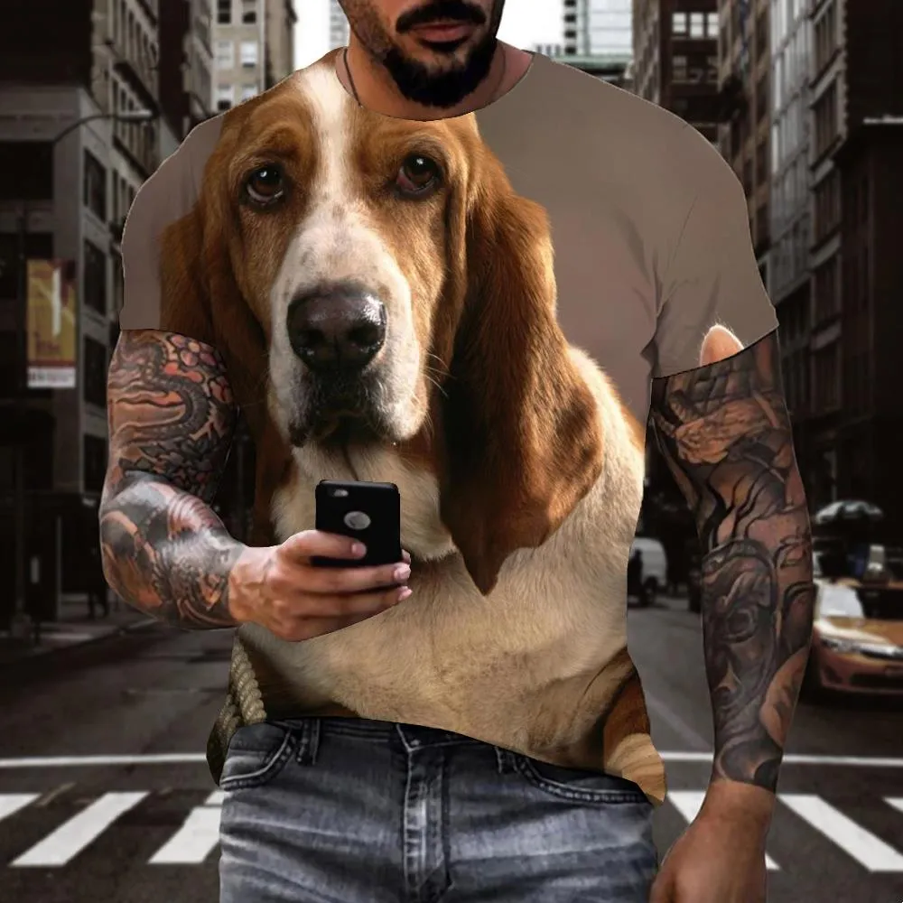 animal t shirtclothing docile petsart costume cat and dog Cool men