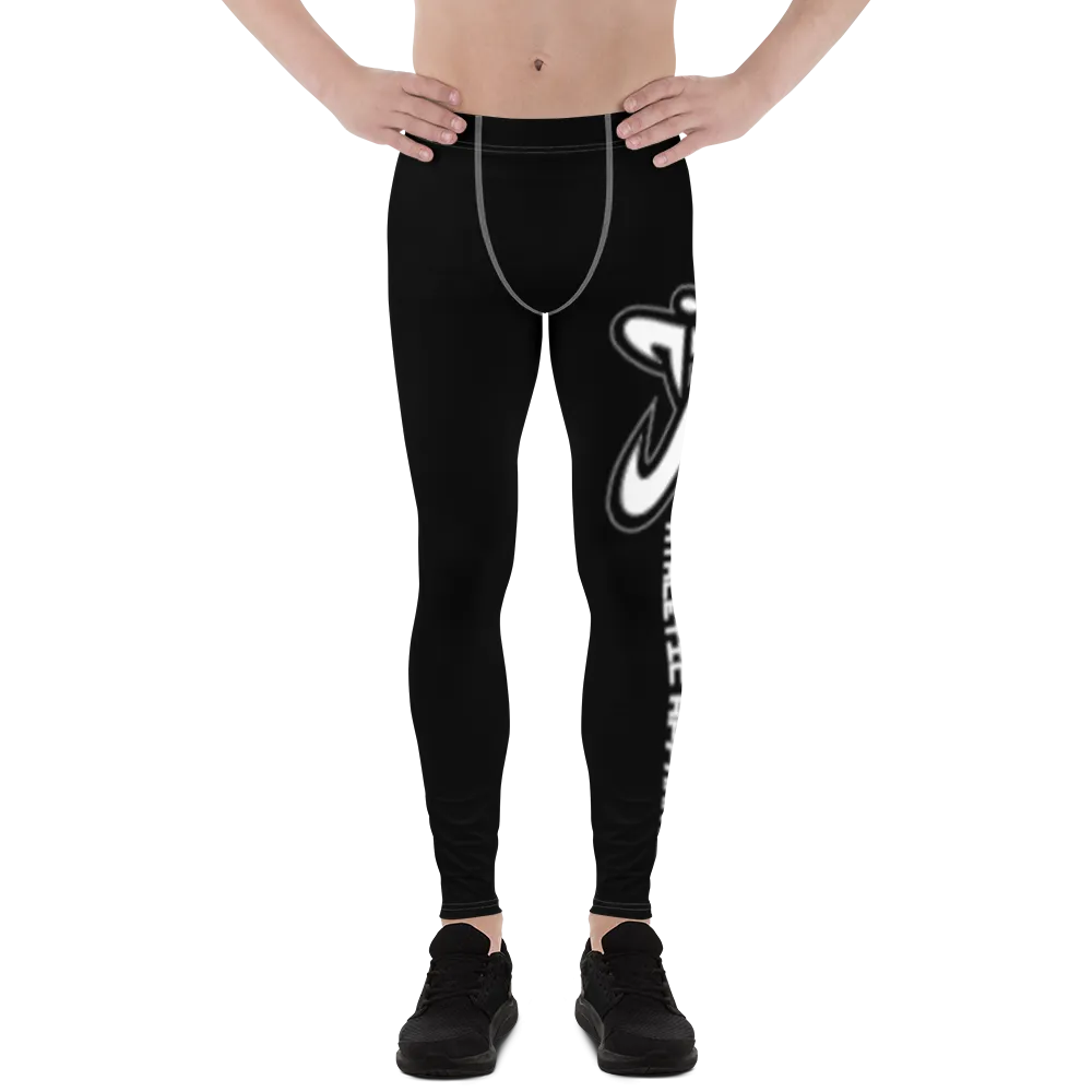 Athletic Apparatus Black White logo White stitch V2 Men's Leggings