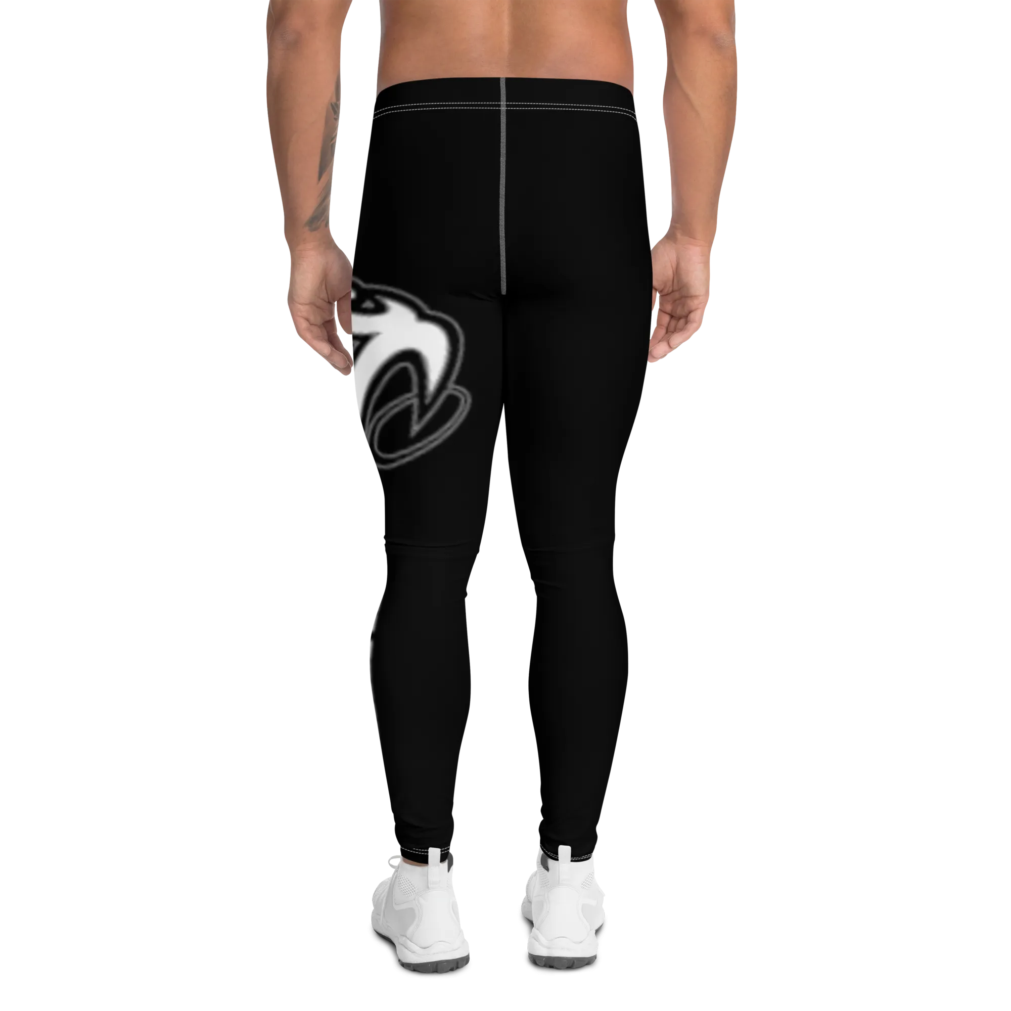 Athletic Apparatus Black White logo White stitch V2 Men's Leggings