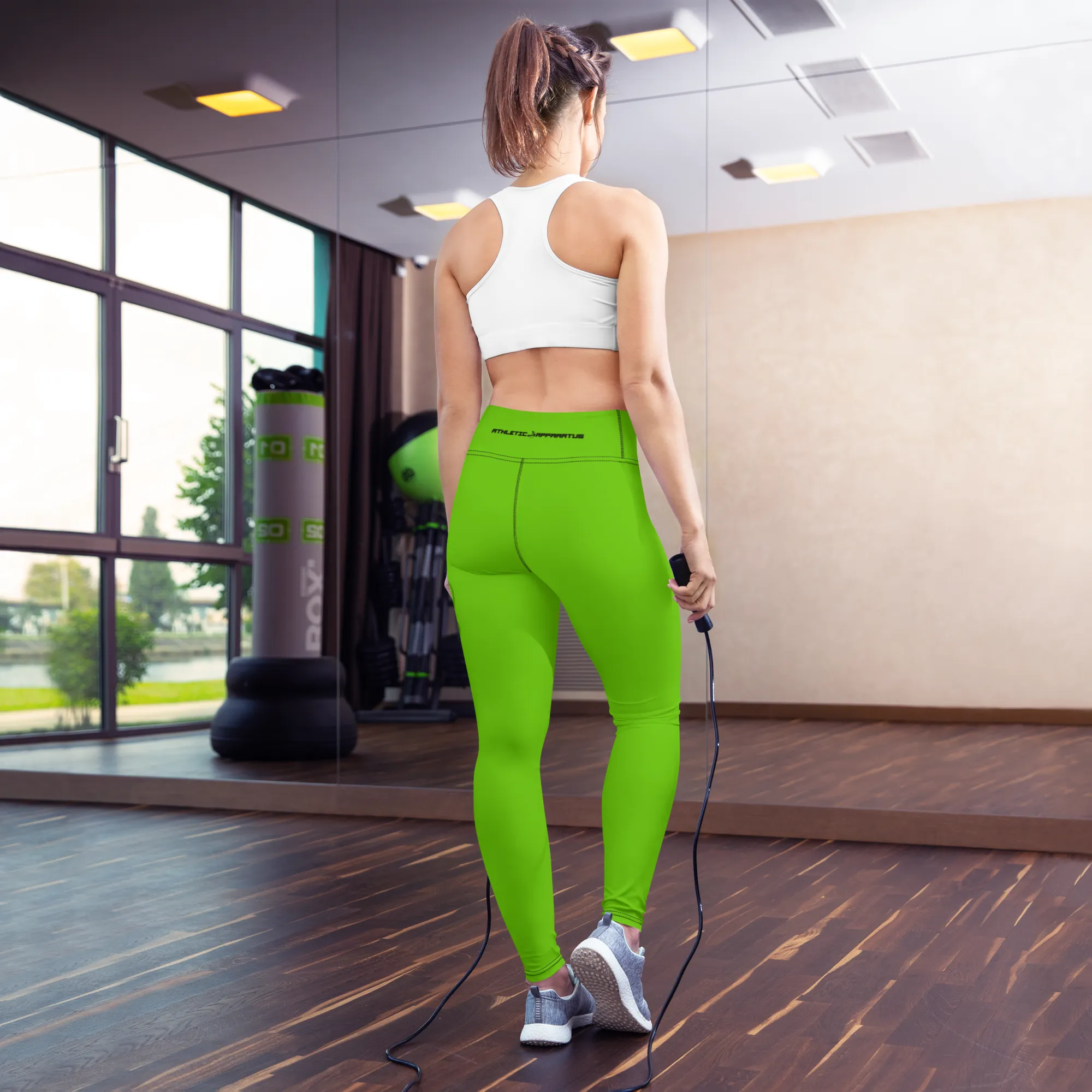 Athletic Apparatus Kelly Green Black logo Yoga Leggings