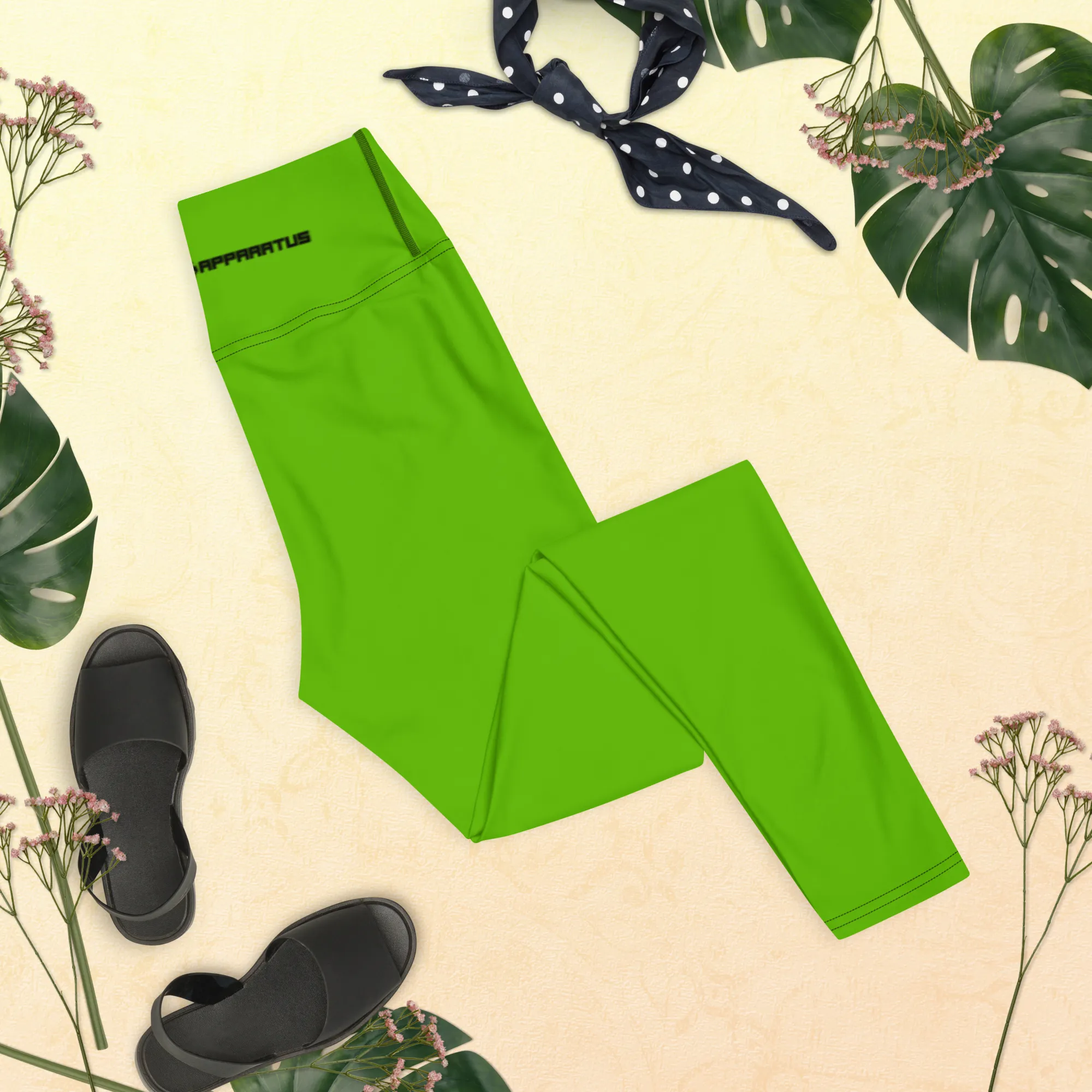 Athletic Apparatus Kelly Green Black logo Yoga Leggings