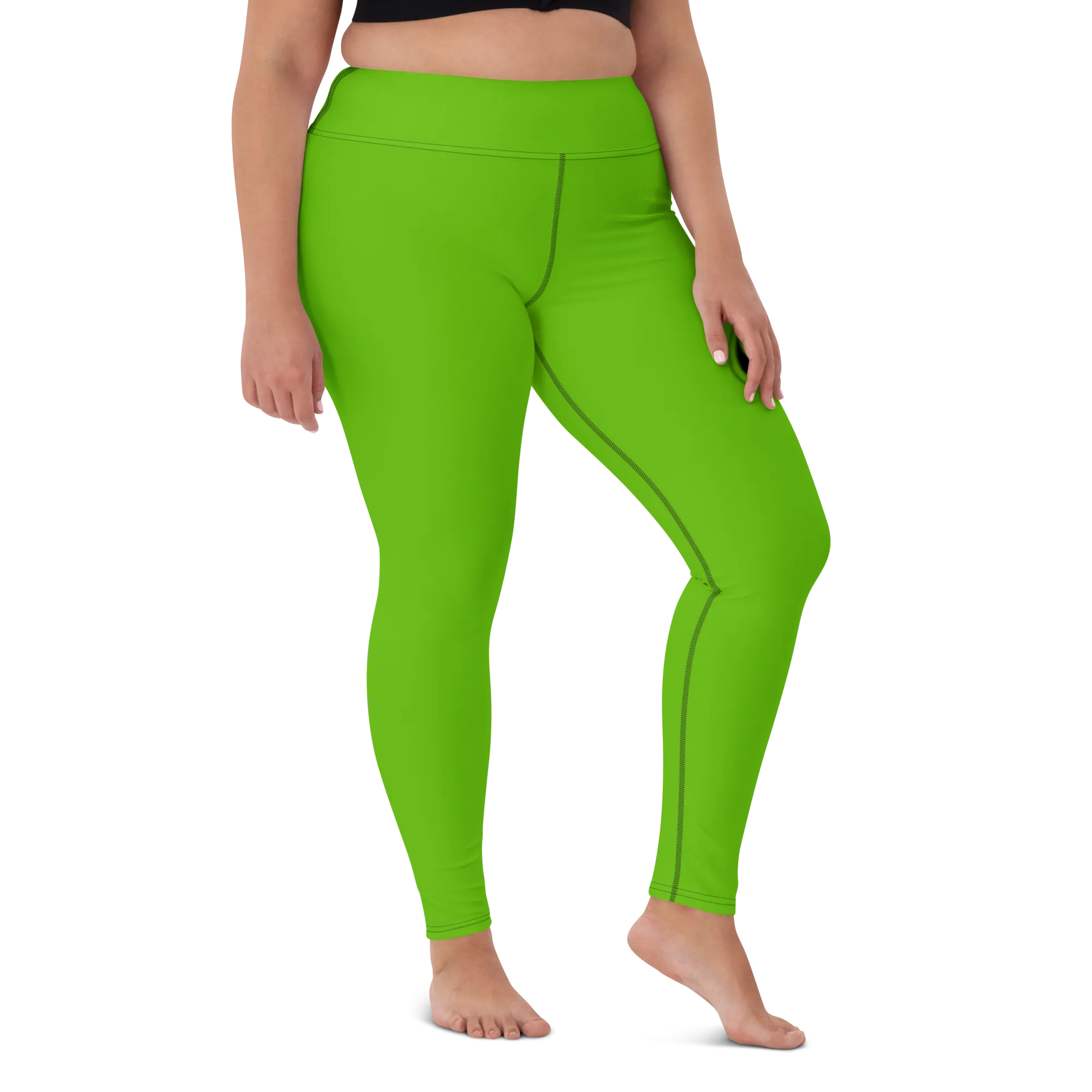 Athletic Apparatus Kelly Green Black logo Yoga Leggings
