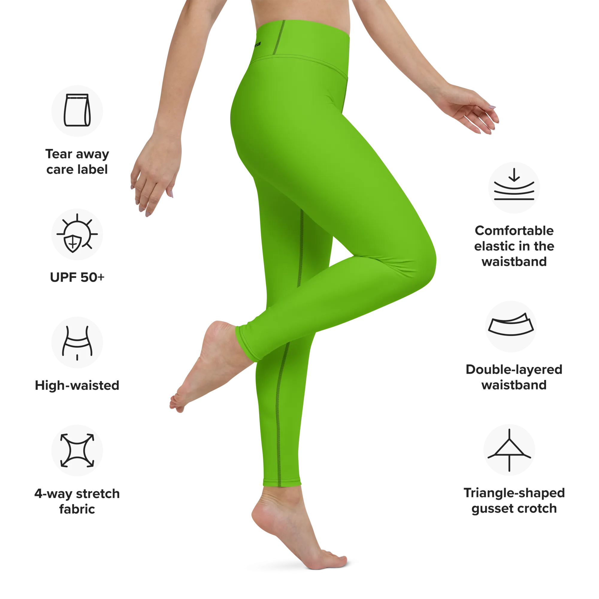 Athletic Apparatus Kelly Green Black logo Yoga Leggings