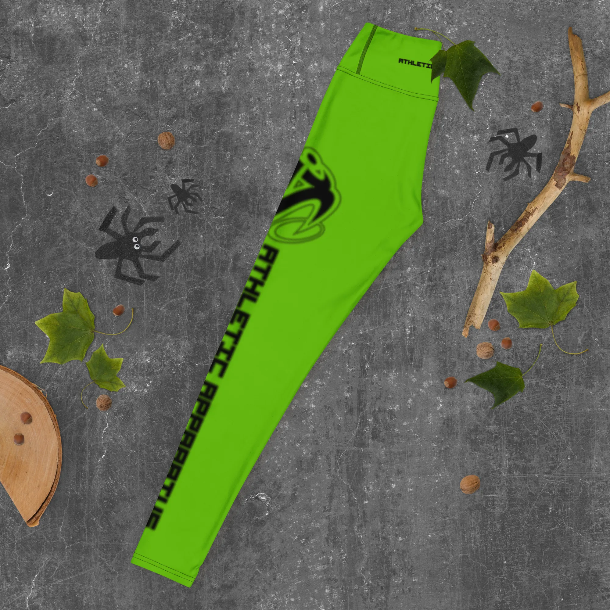 Athletic Apparatus Kelly Green Black logo Yoga Leggings