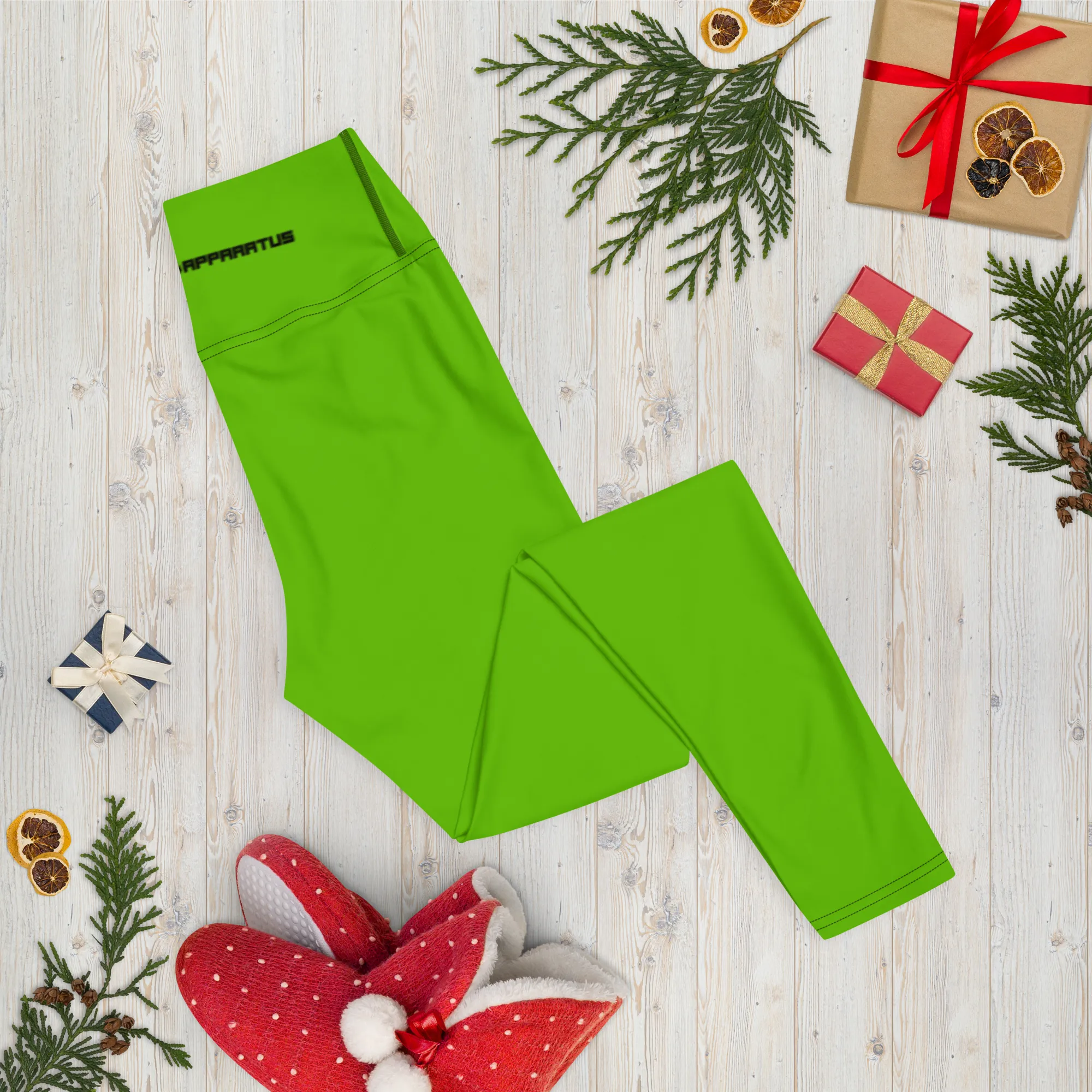 Athletic Apparatus Kelly Green Black logo Yoga Leggings