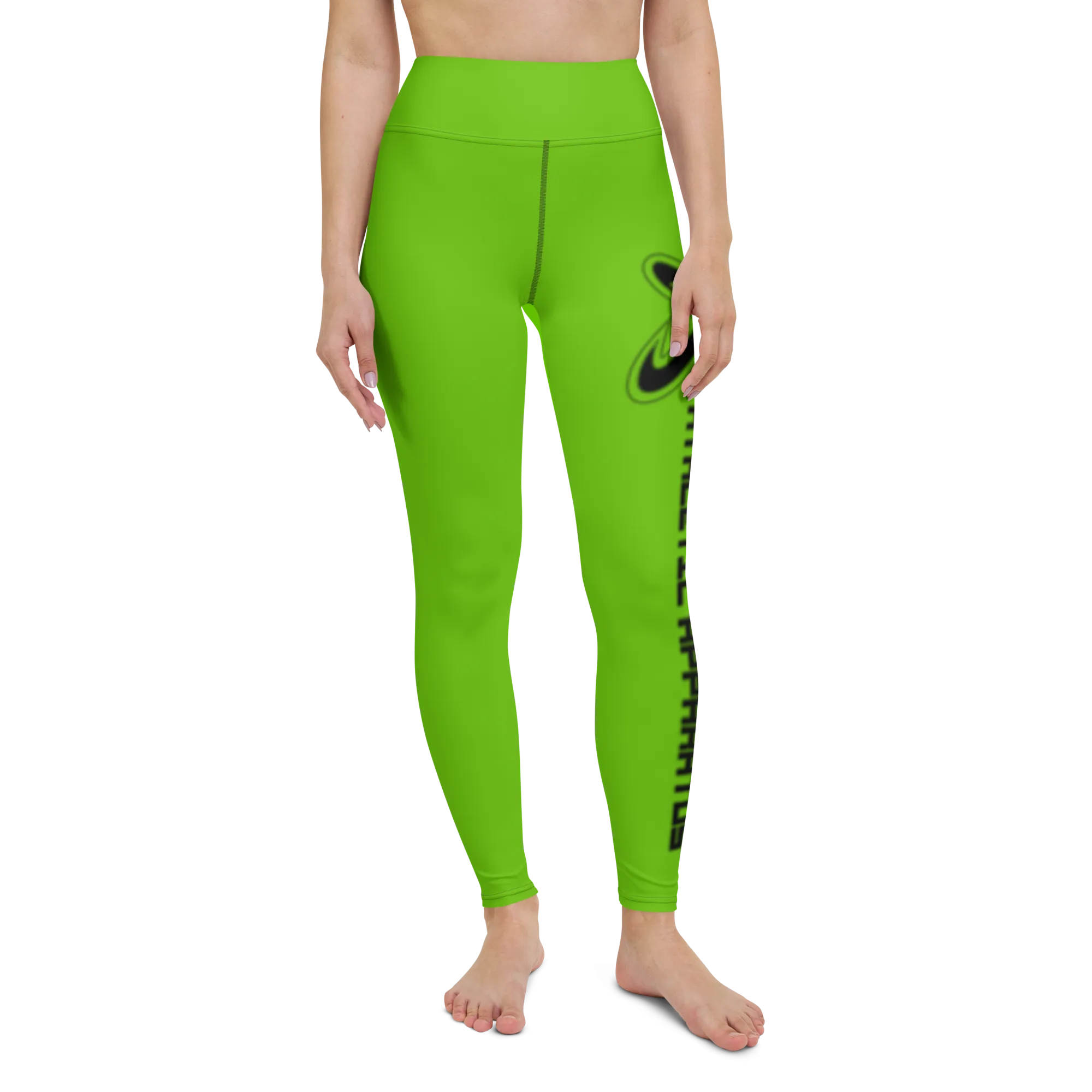 Athletic Apparatus Kelly Green Black logo Yoga Leggings