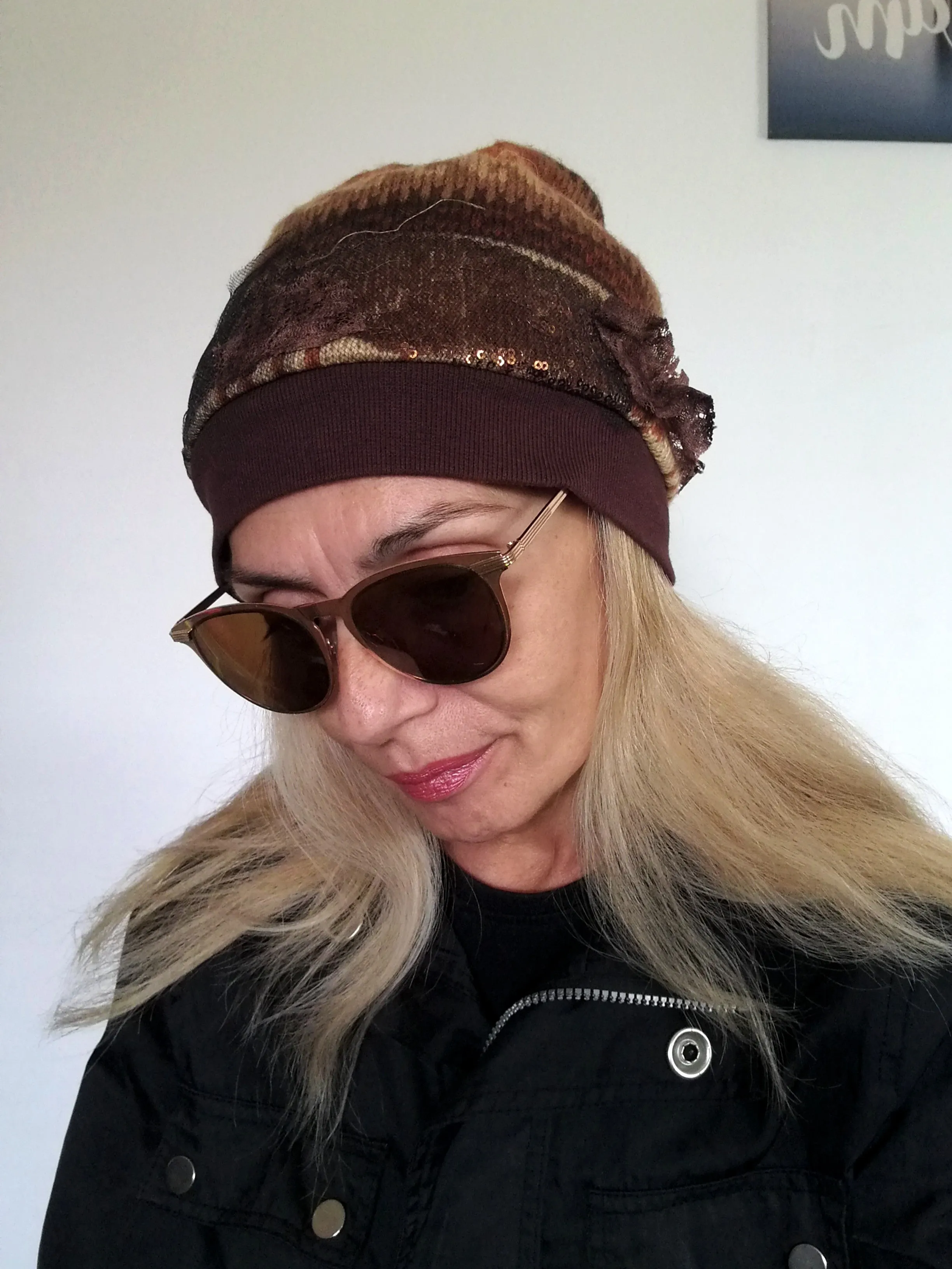 Beanie Hat for Women Brown Wool Beanie Warm Winter Hat