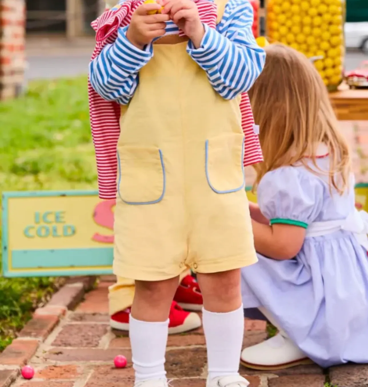 Bella Bliss: Corduroy Heath Overall - Lemon Cord