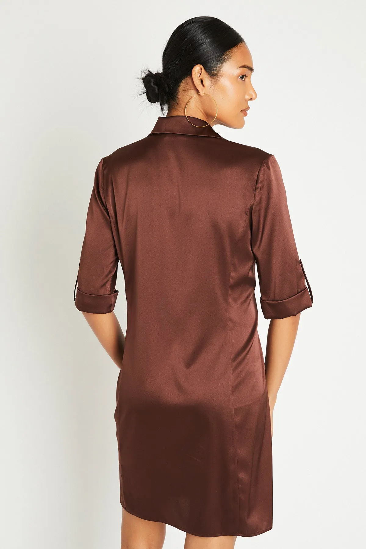   Beryll Yves Silk Dress | Chocolate