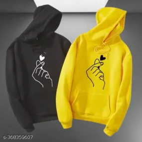 Black & Yellow Hand Print Hoodie