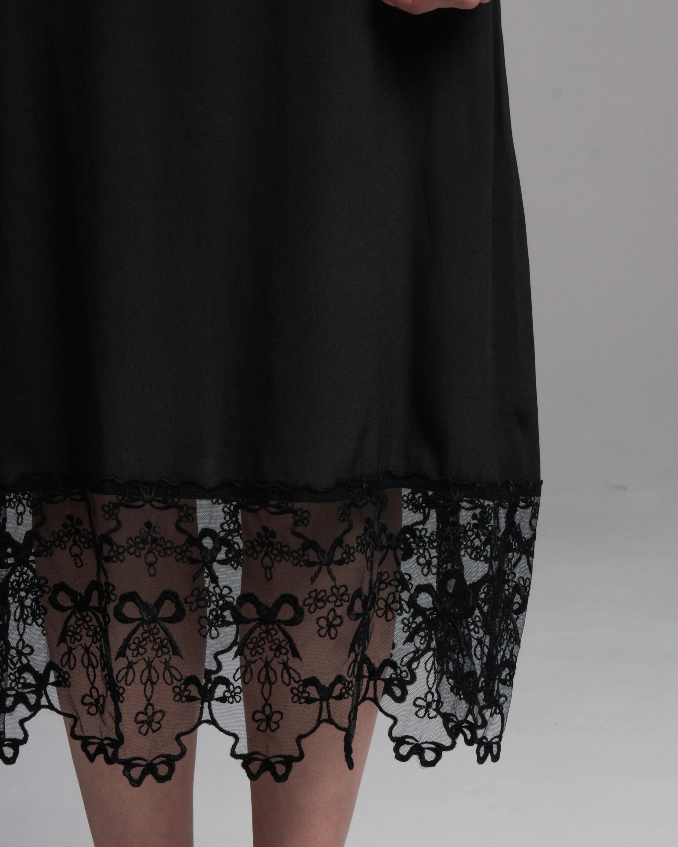 Black Lace Trim Slip Dress