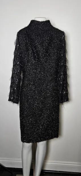 Black Lux Dress with Semi-Shear Lux Sleeves