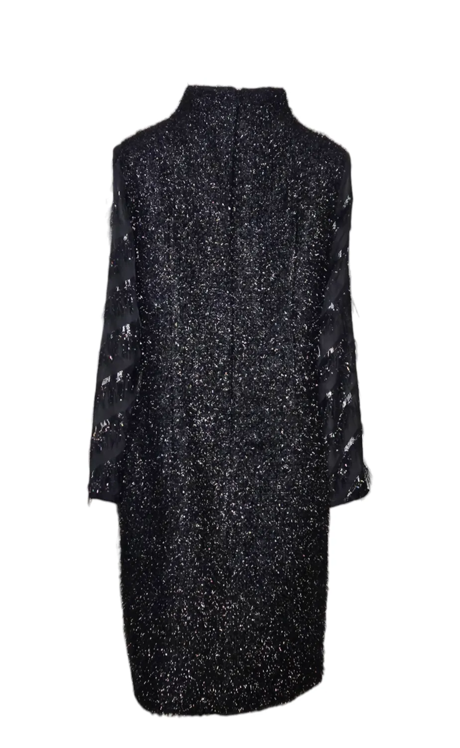 Black Lux Dress with Semi-Shear Lux Sleeves