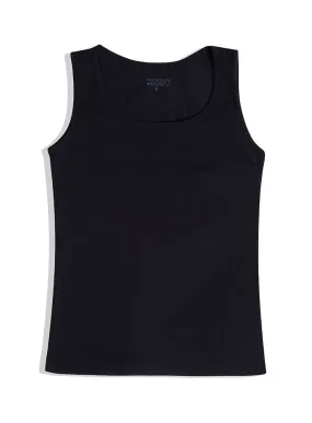 Black Round Slim Fit Top