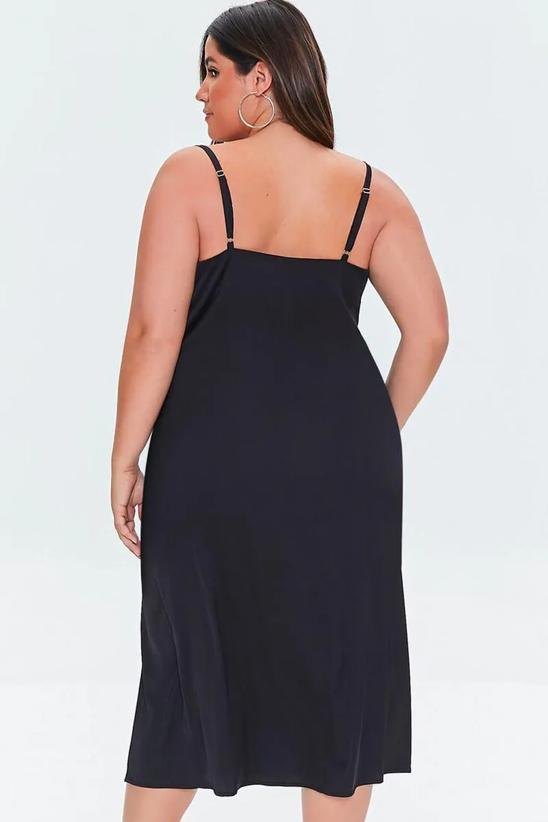 Black Satin Slip Dress
