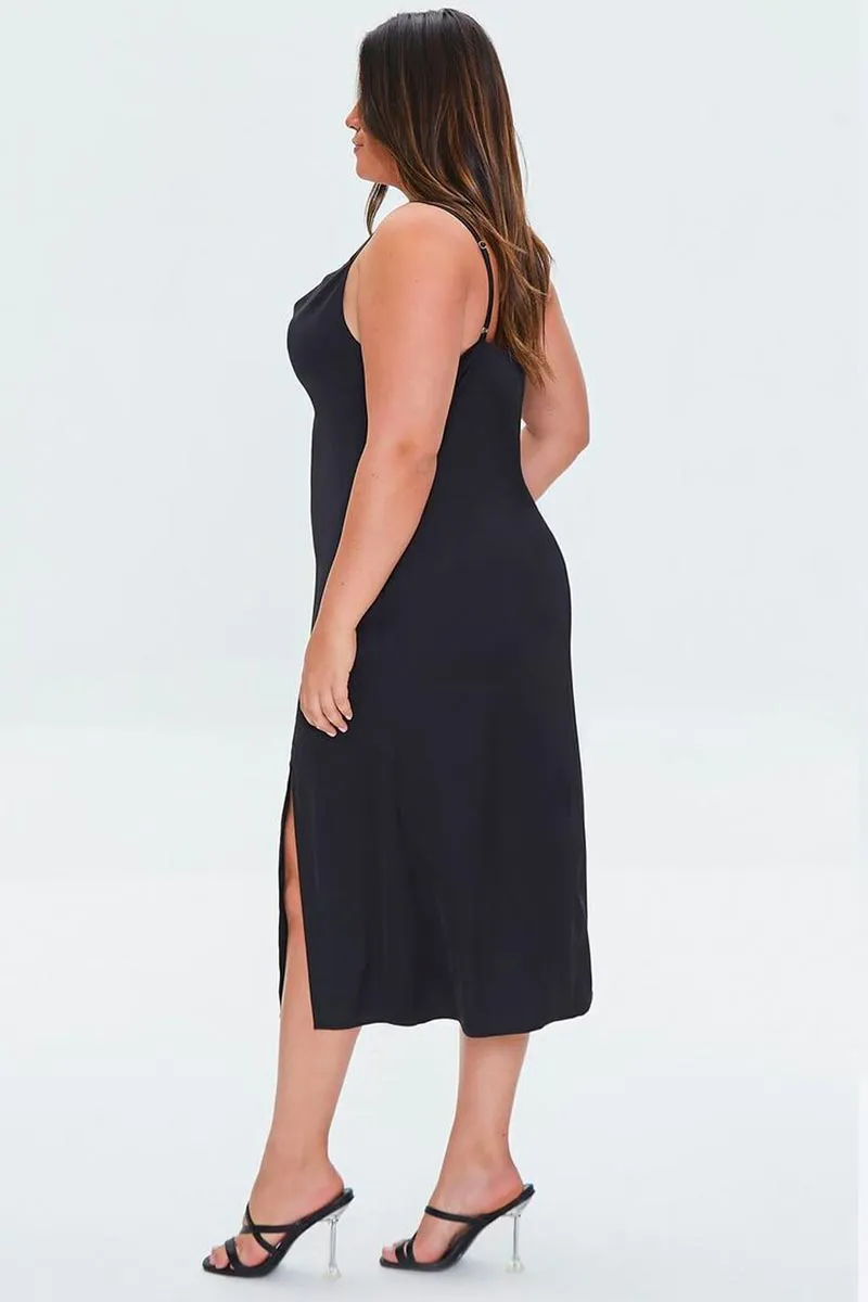 Black Satin Slip Dress