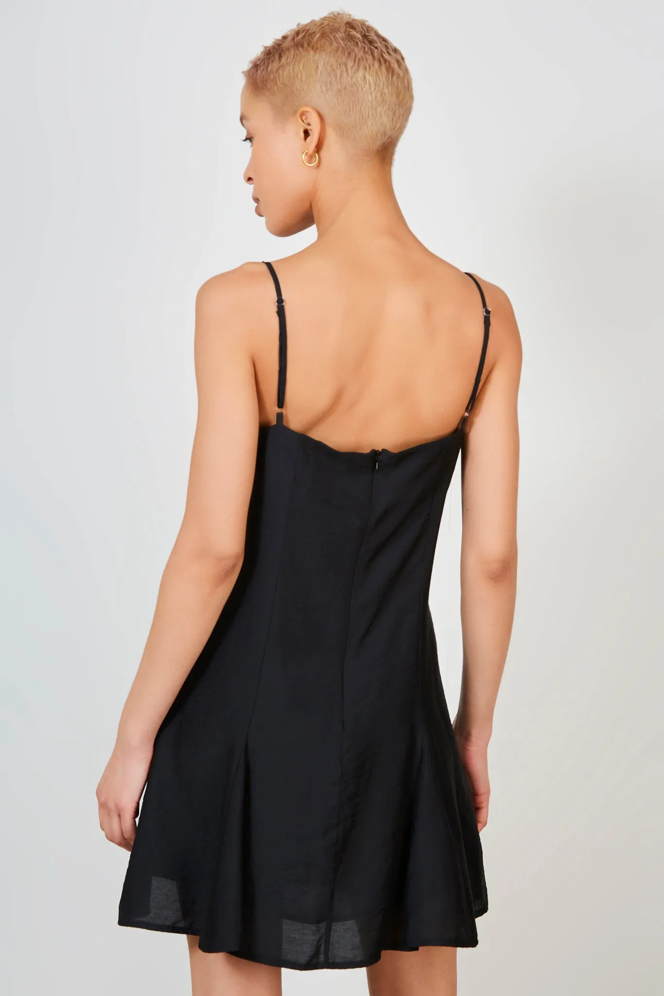 Black slip mini dress