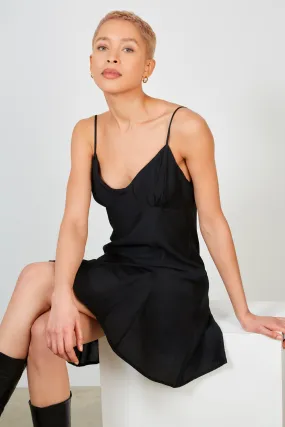 Black slip mini dress