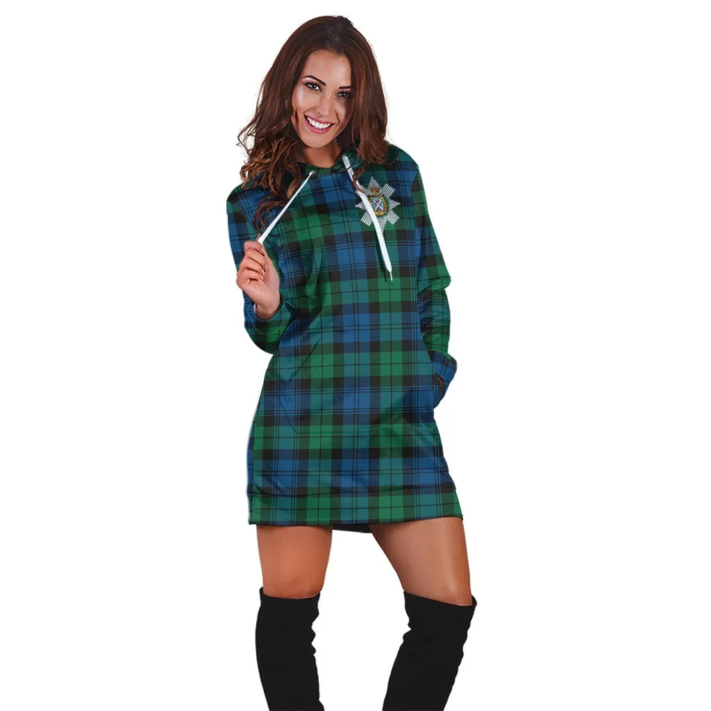 Black Watch Ancient Tartan Hoodie Dress with Family Crest