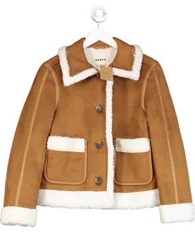 Boden Brown Faux Shearling Jacket UK 10