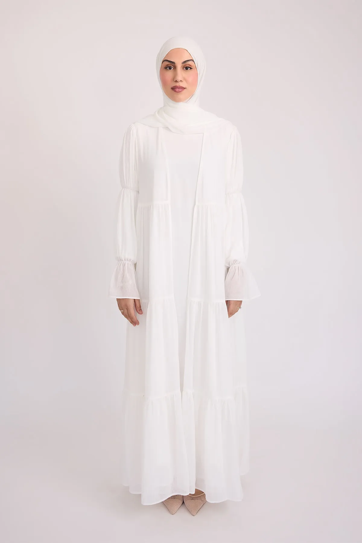 Bohemian Abaya Set - Cream