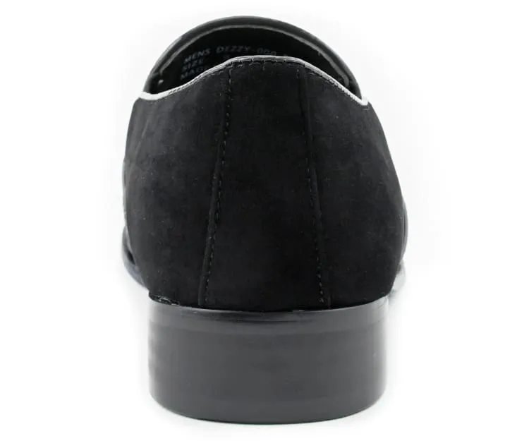 Bolano Dezzy Men’s Black Suede Rhinestone Tuxedo Slippers
