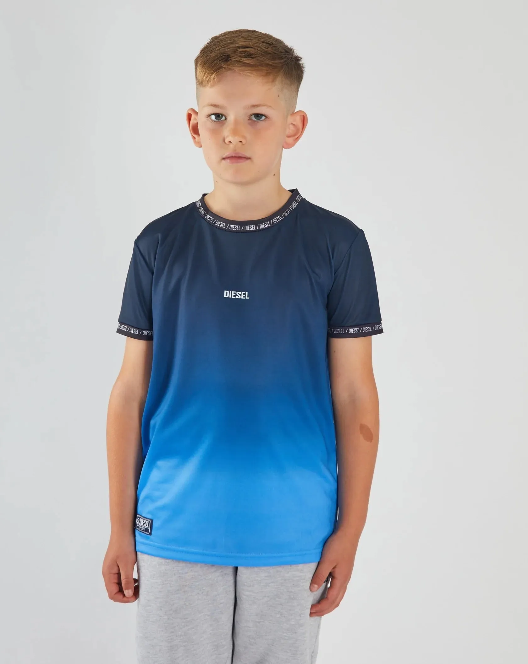Boys Diesel Leroy Dip Dye T-Shirt - Navy/Blue