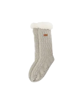 Cable Knit Lounge Socks - Grey