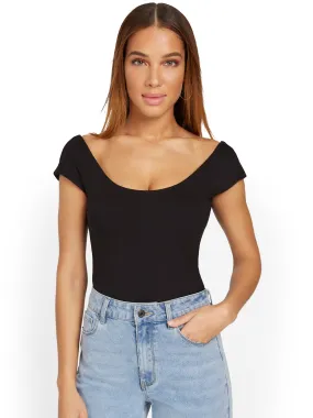 Cap-Sleeve Low-Back Bodysuit