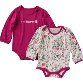 CG9809 - Carhartt Kid's Long - Sleeve Wildflower Print Bodysuit 2PC