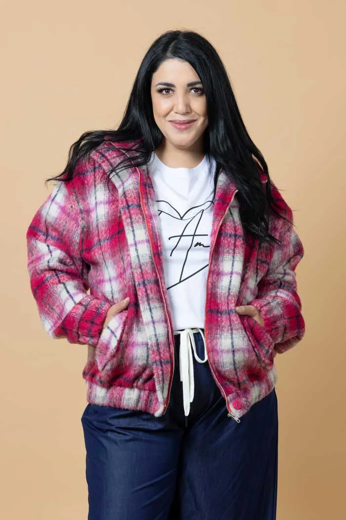 Charlo Saskia Bomber Jacket Tartan CH14C