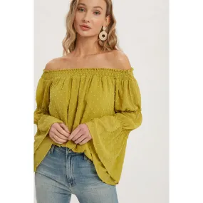Chartreuse Off The Shoulder Top