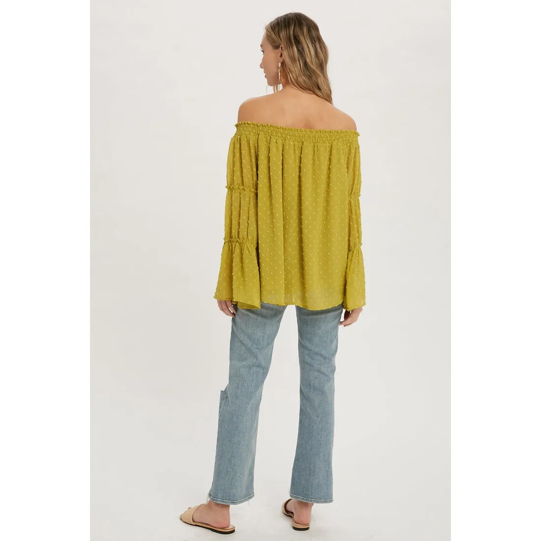 Chartreuse Off The Shoulder Top