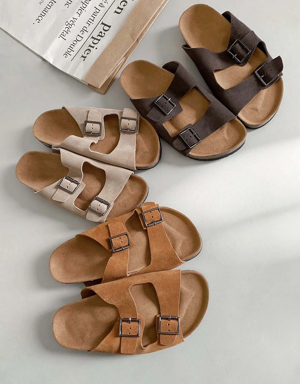 Comfortable Soft Thick Sole Double Buckles Slippers