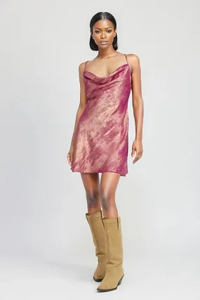 Cowl Neck Mini Slip Dress