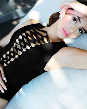 Cross Lace Up Bodysuit