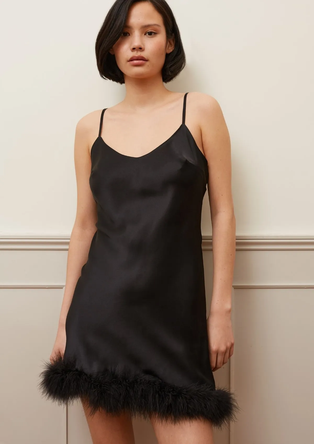 Curvy Kitty Feather Slip Dress